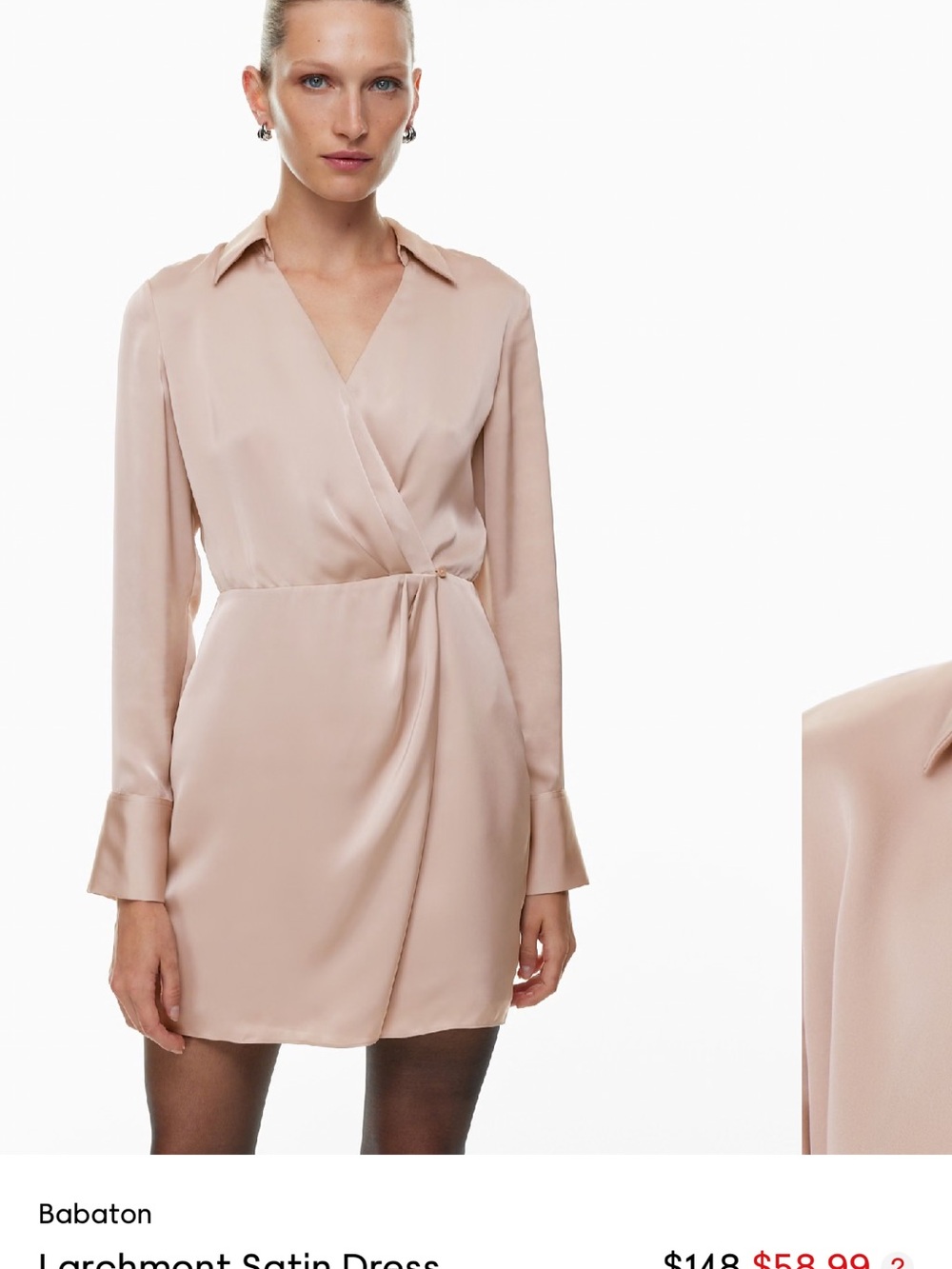 Babaton Blush Larchmont Satin Wrap Dress